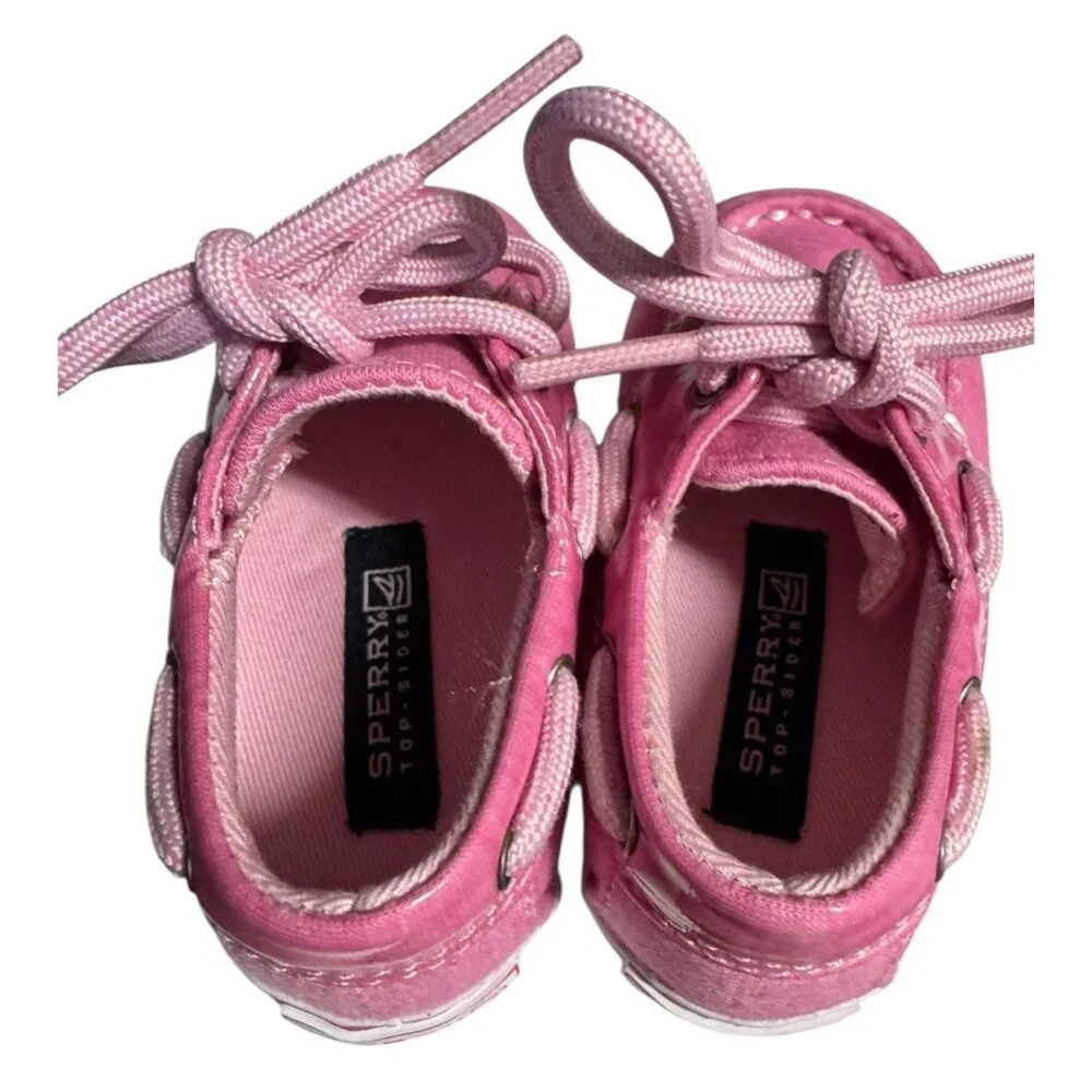 Sperry Toddler Girls Pink Canvas Boat Shoes Size‎ 3M